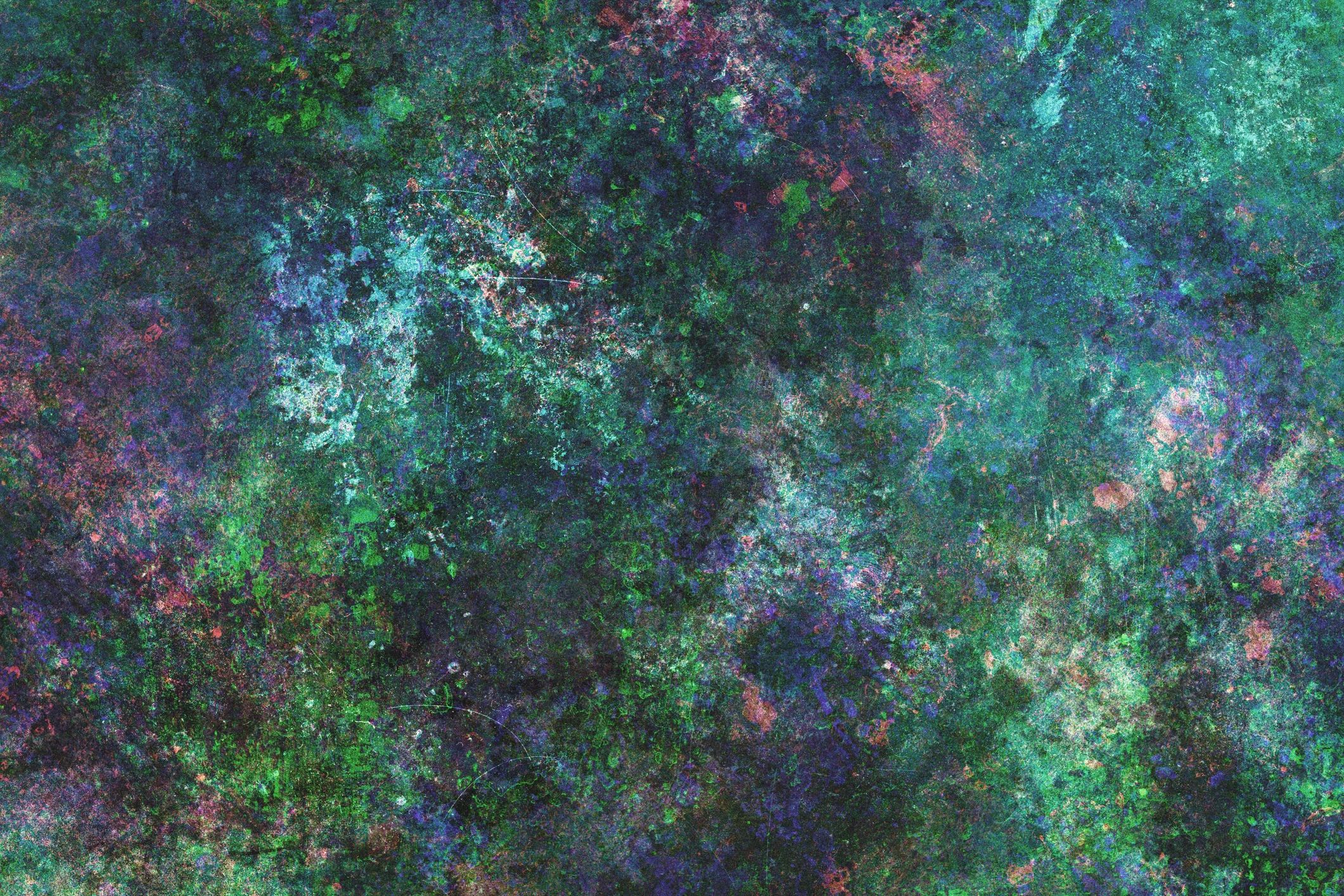 Weathered abstract texture in teal and violet tones